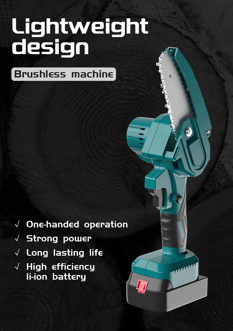 Portable Lithium Ion Chainsaw Rechargeable Woodworking Small Handheld Electric 4 Inch 6 Inch Felling Saw