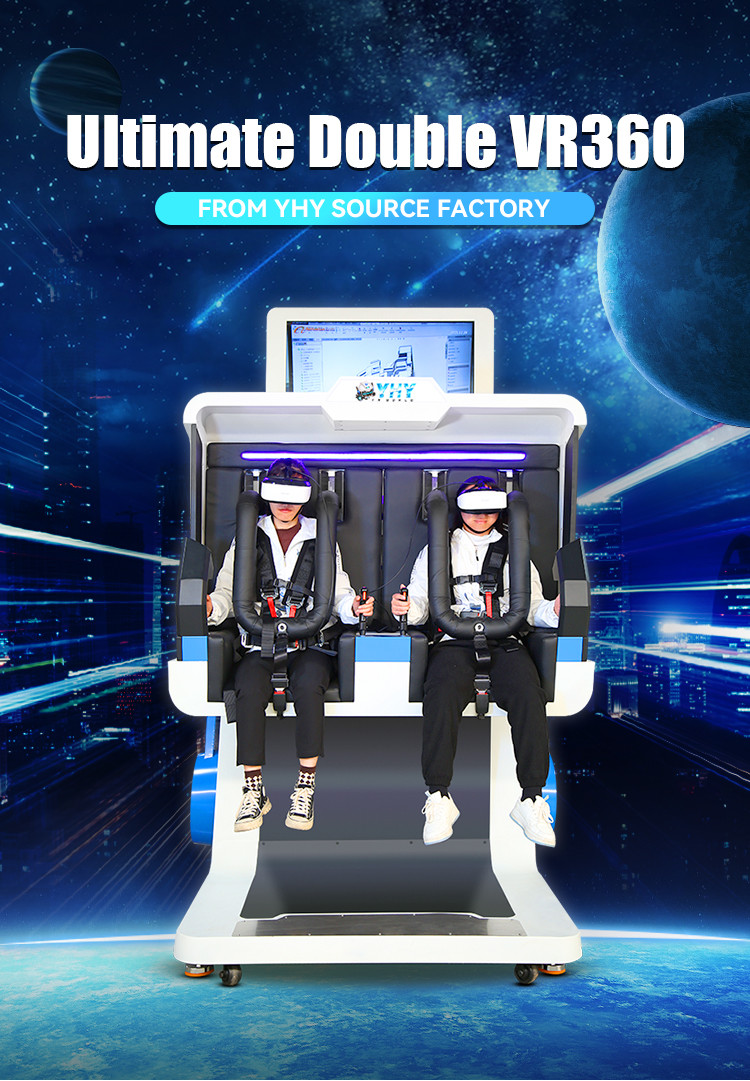 220V Amusement Park Immersive 9D Rotating VR 360 Simulator With 2 Players