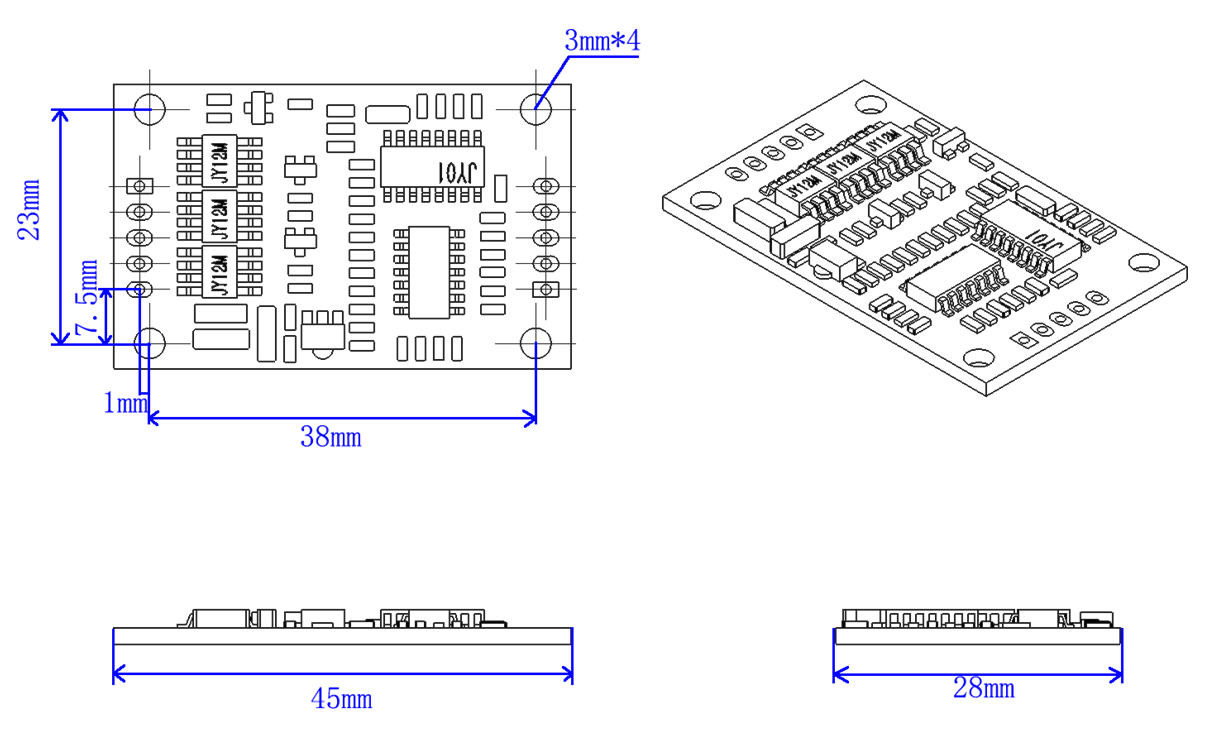 Rectangle Sensorless BLDC Motor Driver Speed Pulse Signal Output Bare Board
