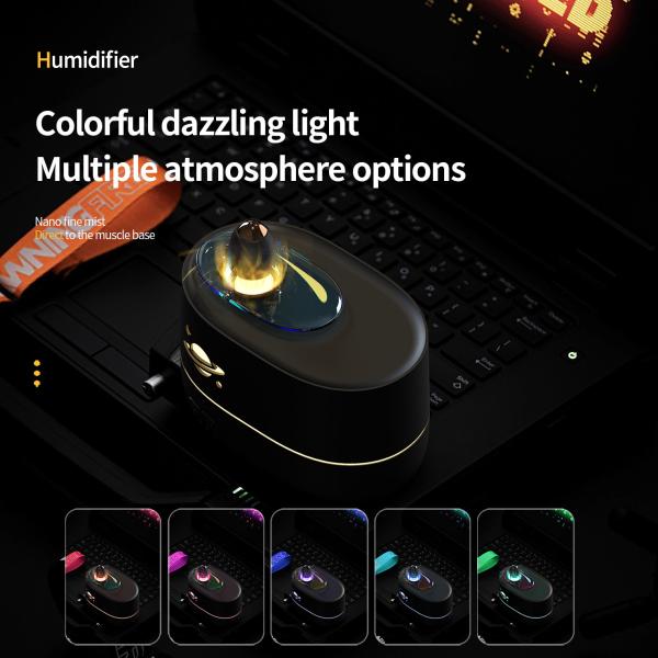 Quality 350ml Capacity Rocket Fire Flame Humidifier With 2/4/6 Hrs Timer Setting for sale