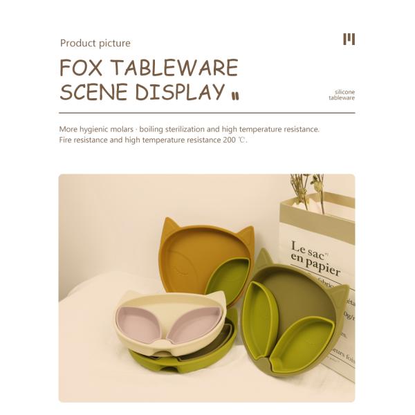 Eco Friendly Baby Silicone Suction Plate Silicone Dinnerware Set For Toddler Feeding