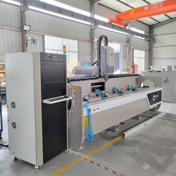 3 Axis CNC Controlled Profile Machining Center Working With Profile 3 Sides On