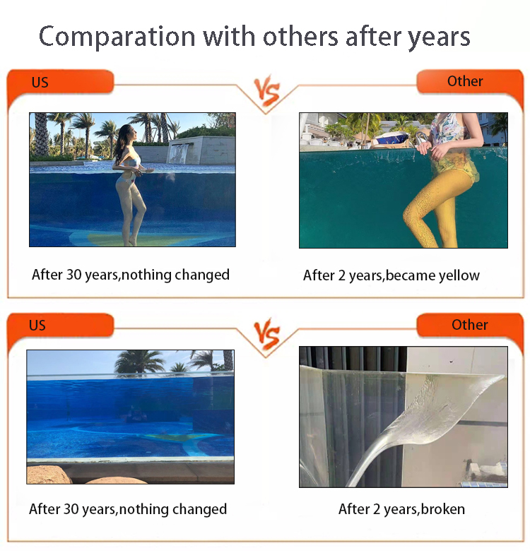 Clear Acrylic Panel AUPOOL Fiberglass Outdoor Baby Swimming Pools With Ladder And Heat Pump For Kids