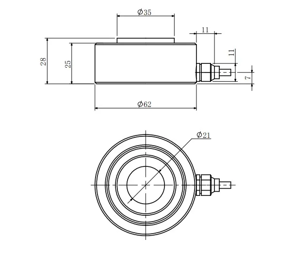 Thru Hole Load Cell Button Cell 3t 5t Ring Type Force Sensor With Digital Output Signal Type