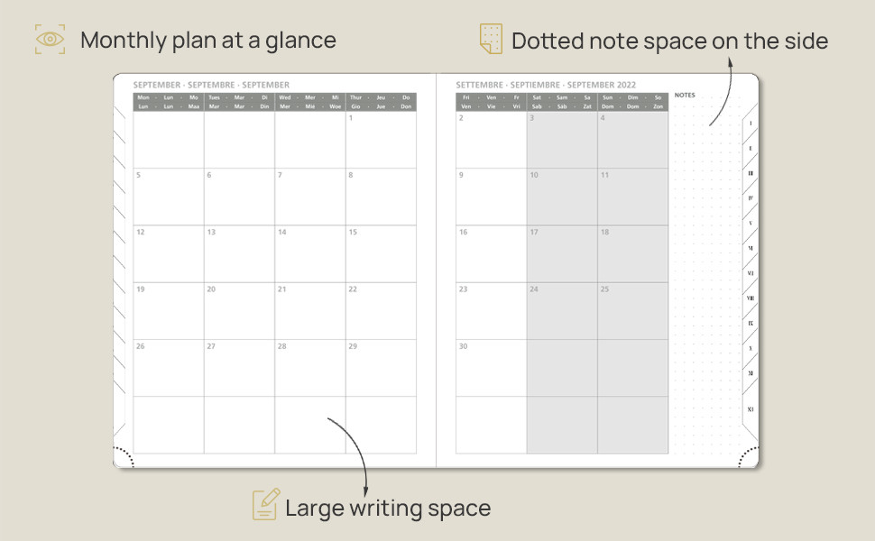 Softcover 2023 ODM Custom Weekly Planner 2022 2024 Yearly Agenda Monthly Tabs