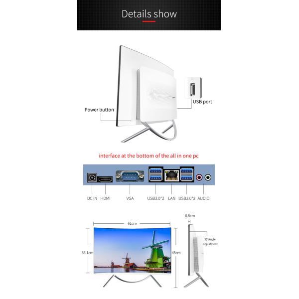 WIFI 2.4GHz I3 3120 Gaming AIO PC Built In Speaker