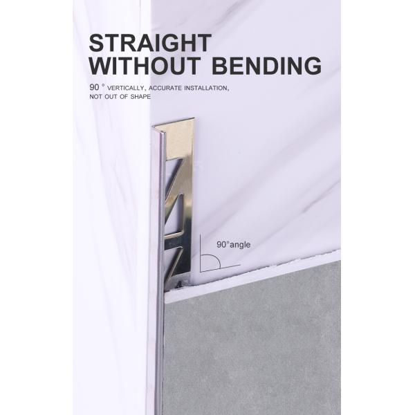 Color PVD Coated L Shaped Metal Trim Strip Rose Blonde Finish Stainless Steel