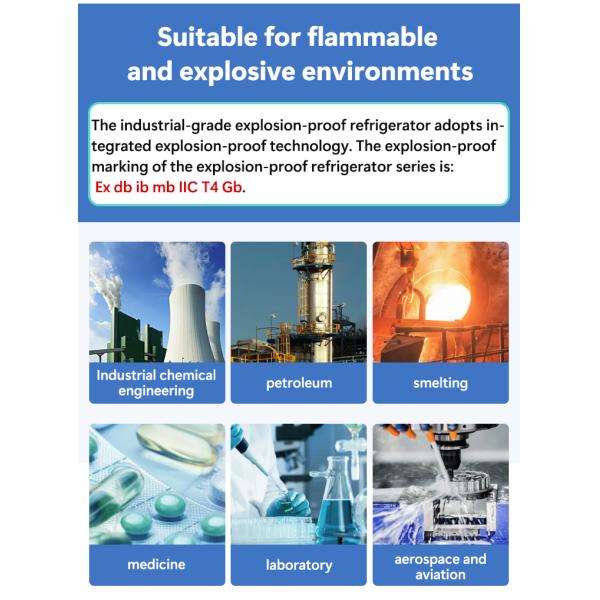 Explosion Proof Single Door Refrigerator Lab Chemical Plant Quiet Energy-Saving Freezing Equipment