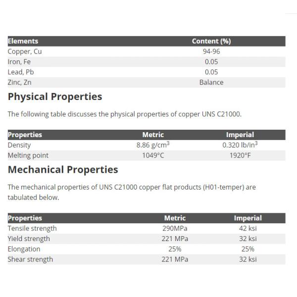 C21000 Metal Brass Sheet Cuzn5 Half Hard , 1220 x 2440mm Thin Brass Sheet