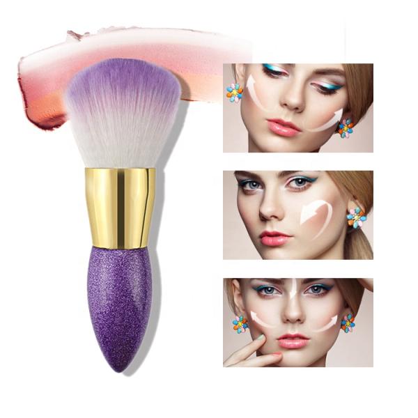 Shiny Color Single Makeup Brushes Plastic Handle BSCI Certification