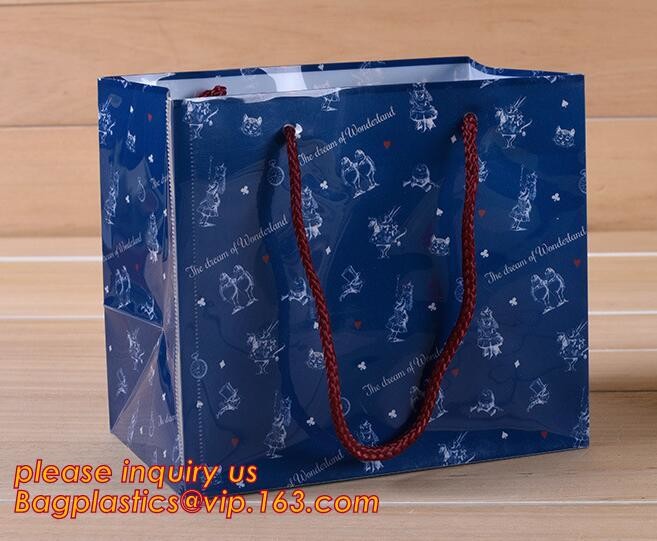 Promotional customized high quality soft loop plastic cloth bag,manufacturer custom soft loop handle polyethylene PE pla