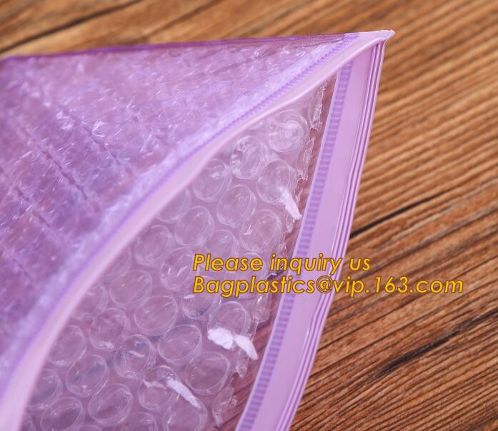 Cosmetic Slider Zip lockk Bubble Bags Bubble Slide Pouch,Zip lockk esd bubble bag bubble packaging wrap cosmetic pouch slide