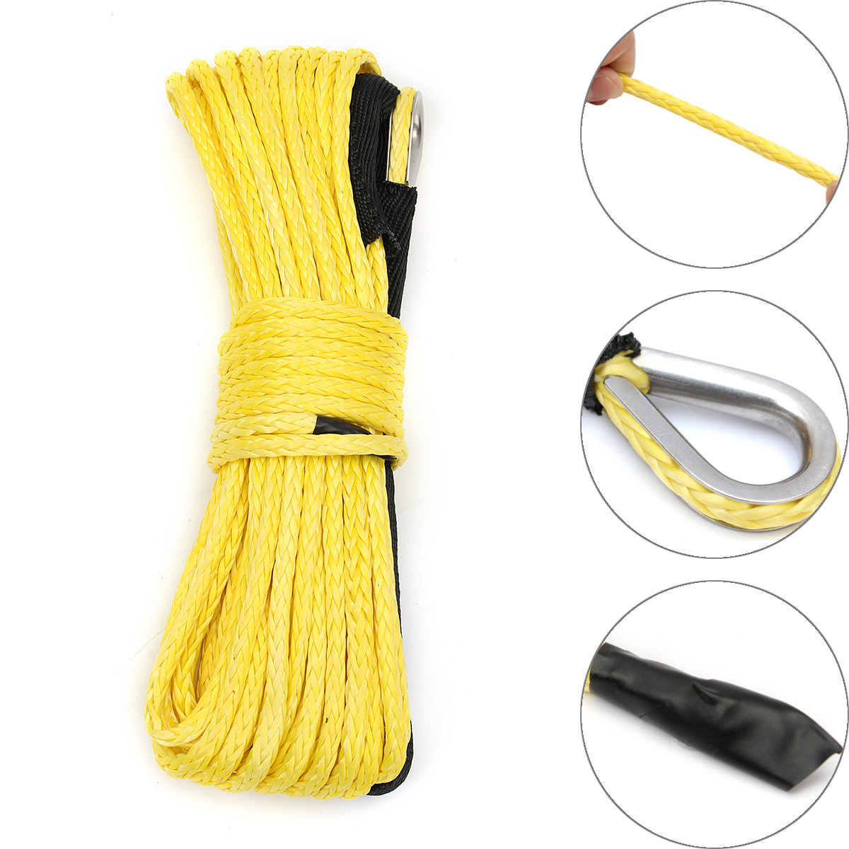 12mm 100m UHMWPE Synthetic Winch Rope for Heavy Duty and Industrial Applications