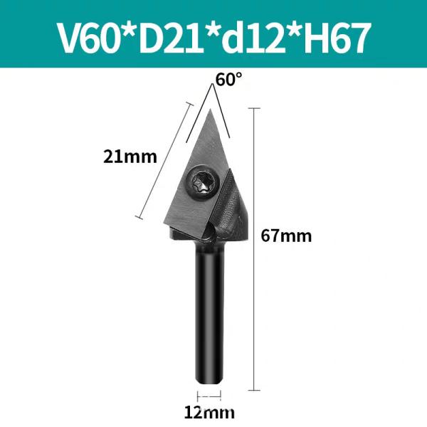 3D V Knife Wood Trim Router Bit For Planing Slabs Helical Spiral Cutter Head