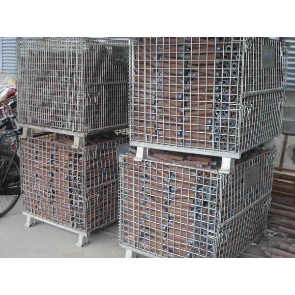 Metal Cage Storage Wire Mesh Container Stackable Wire Baskets For Warehouse