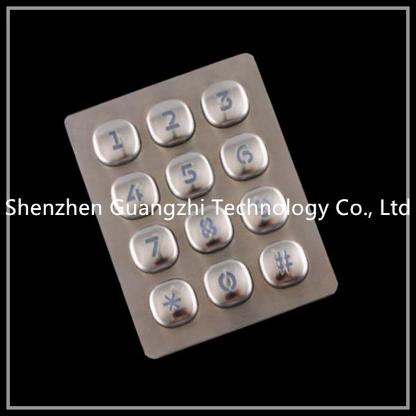 Quality 3x4 Layout Stainless Steel Keyboard Usb Interface For Public Telephone Input System for sale