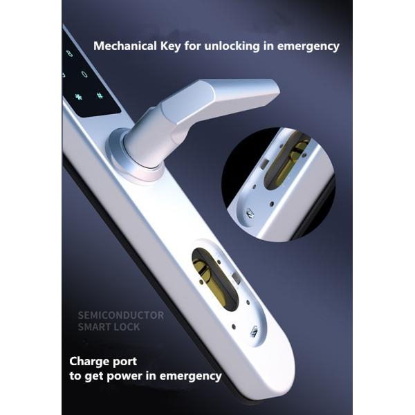 Aluminum Frame Bluetooth APP Smart Door Lock With Fingerprint