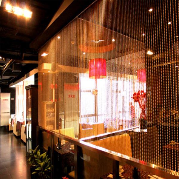 Black color metal decorative bead curtain from supplier