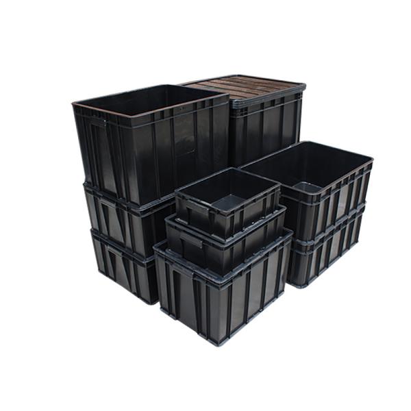 Small Black Esd Safe Bin Conductive Ic Parts Tray Anti Static Memory Tool Box Container Eurostat Esd Box With Cover
