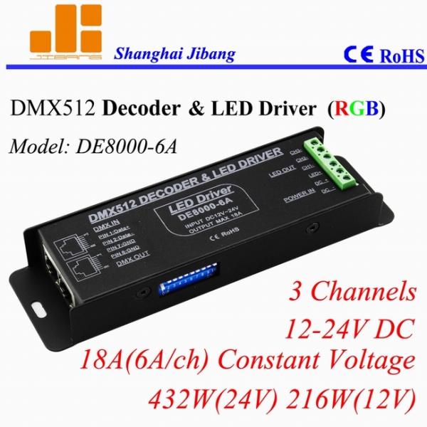 12V Black Pixels LED DMX512 Decoder For RGB LED Fixture Max 6A/CH