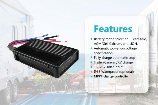 Lead Acid AGM GEL Smart Battery Charger DC Input And Solar Input RV Battery Charger