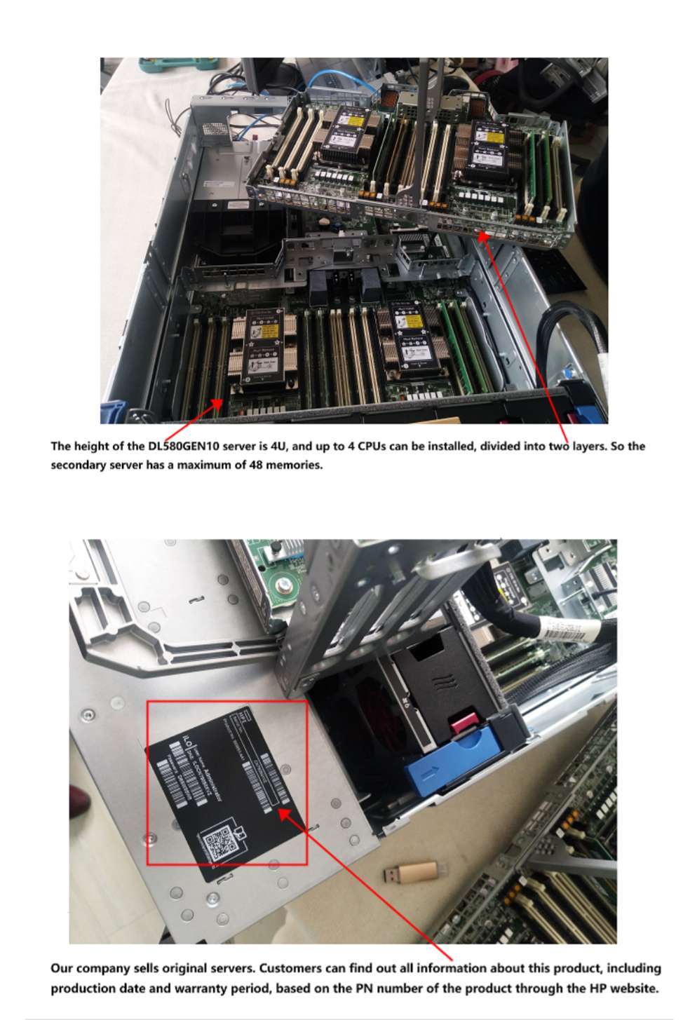 Stock Proliant Dl580 Gen10 Gold 6126 Processor 4U Rack Server for Your Business Needs