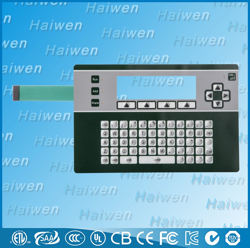 3 button membrane switch keyboard with lcd window