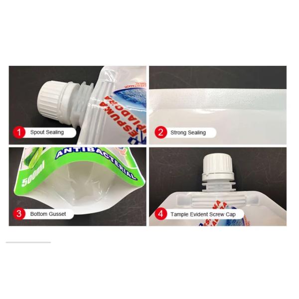 Gravure Printing 0.18mm Fruit Juice Pouch With Suction Nozzle