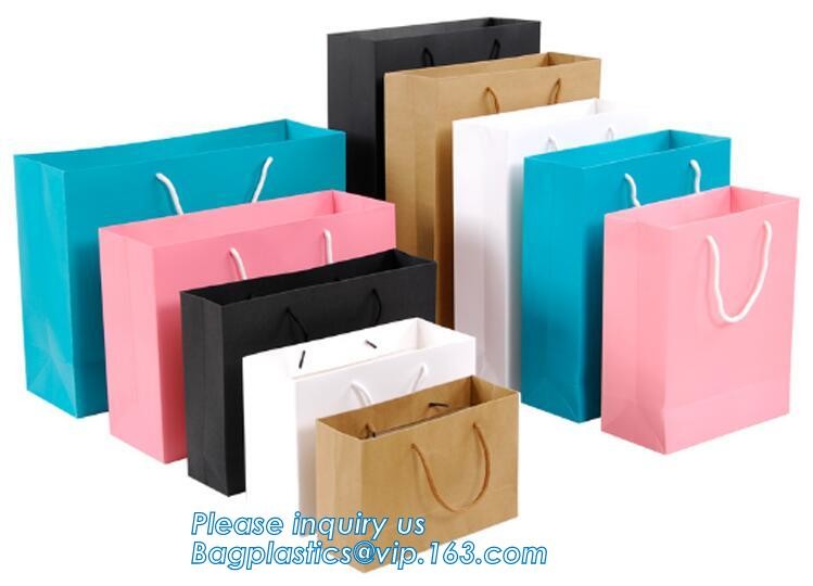 Customized Cut Printed Coated Paper Shopping Bag with Matt Lamination,rope handle custom logo printed white paper bag
