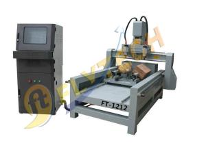 China 4 Axis woodworking CNC Router machine with DSP system with double rotary axis wholesale