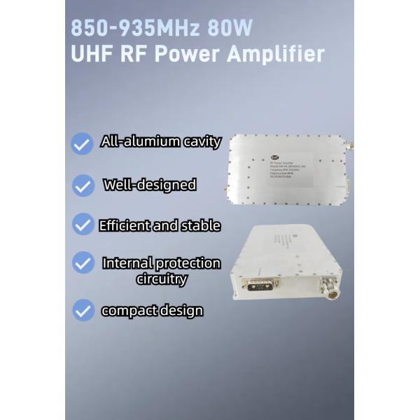 High Linearity and Low Noise 850-935MHz 80W UHF RF Power Amplifier for RF Systems and Test Equipment