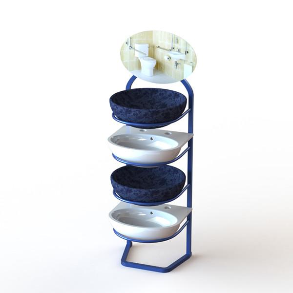 Quality One Side 4 Tiers Flooring Display Stand for Bathroom Sinks for sale