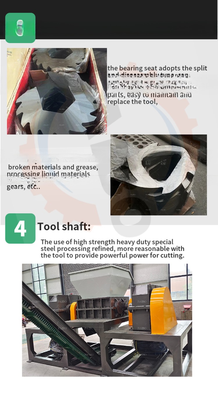 2023 Double Shaft Waste Car Plastic Wood Rubber Shredder Scrap Metal Shredder Machine