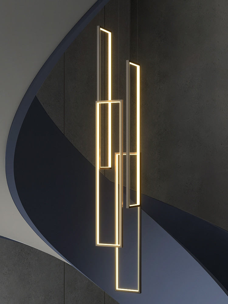 Modern LED Stair long chandelier minimalist creative rectangular chandelier(WH-NC-110)