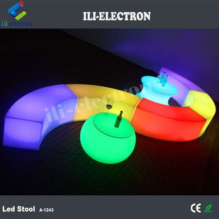 waterproof Color Changing Cube Chair with Rechargeable Lithium Battery