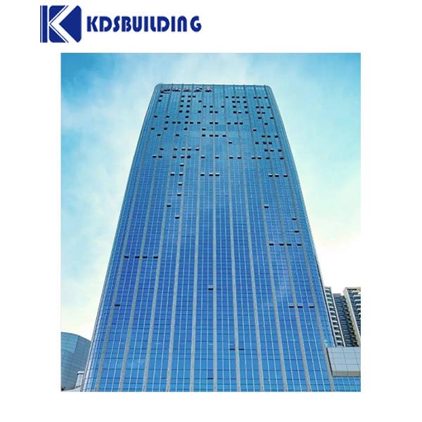 Skyscraper Glass Expose Frame Aluminum Curtain Wall, Structure Glass Curtain Wall With Aluminum