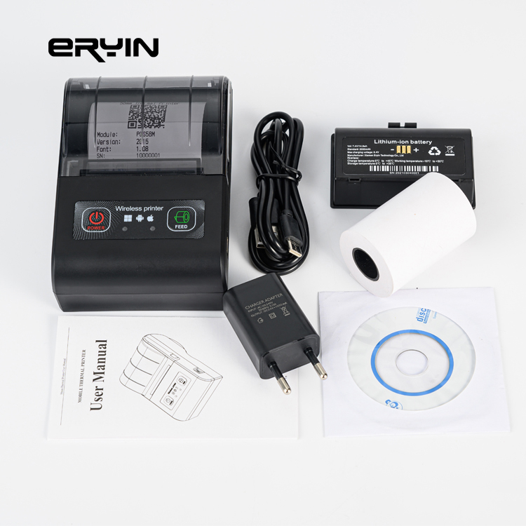 Max Paper Size 57mm MP-58C 58MM Mini Portable Label Thermal Printer with 420g Power