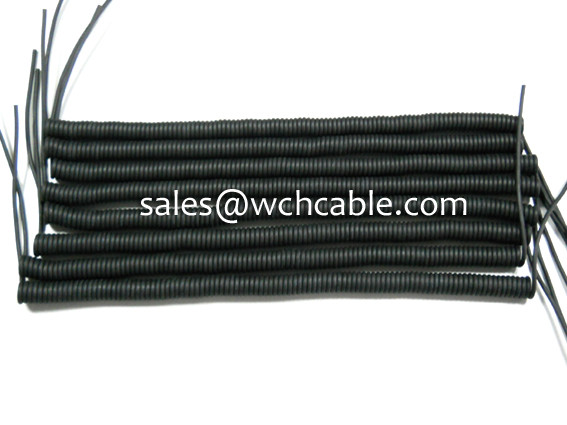 China Made UL Verified TPU Flexible Spiral Cable By High Purity Copper Conductor