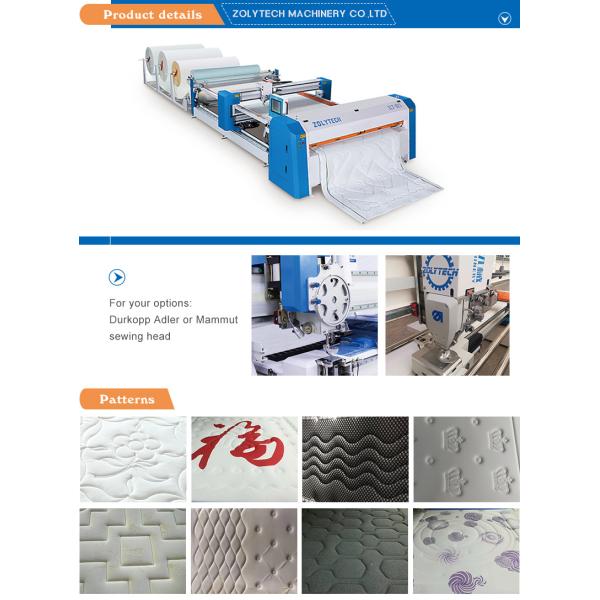 2400mm Width CNC Computer Guided Quilting Machine Low Vibration