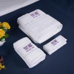 100% Cotton Luxury Hotel Towel Set Custom Embroidered Logo Hotel Spa White Bath