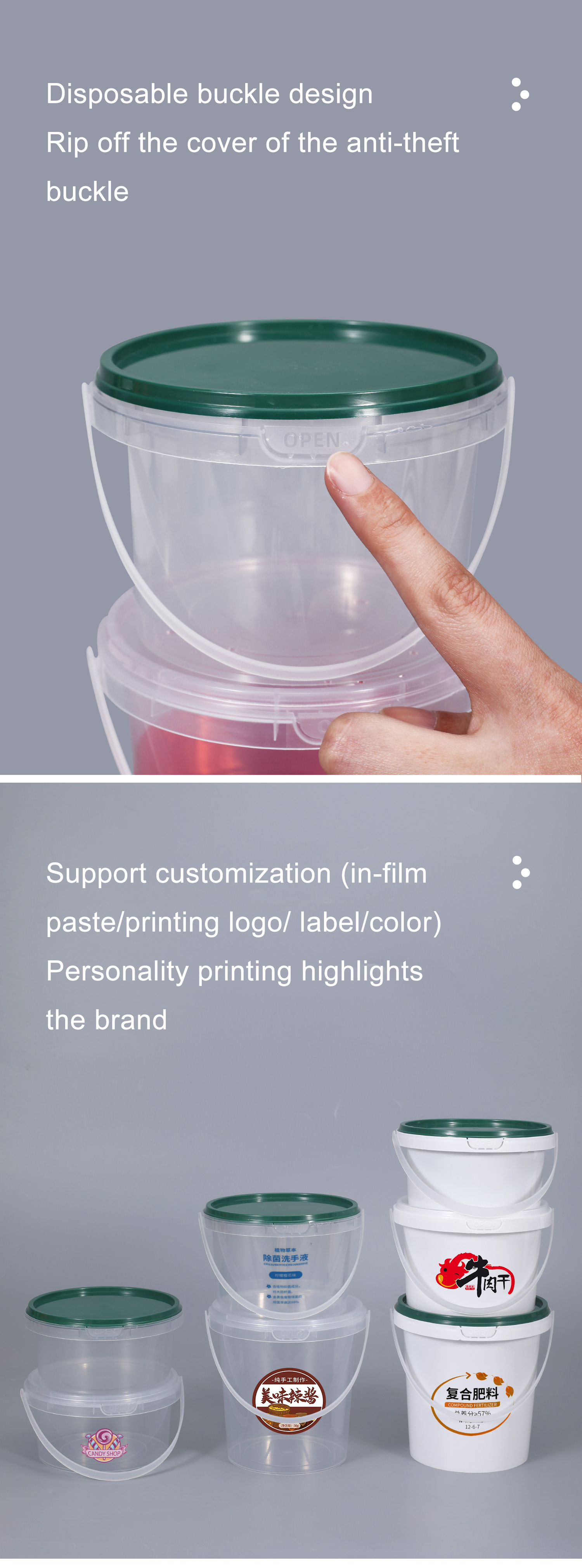 Enjoy Delicious Ice Cream with Our 16oz Butter Spread Box 350ml-700ml Plastic Bucket