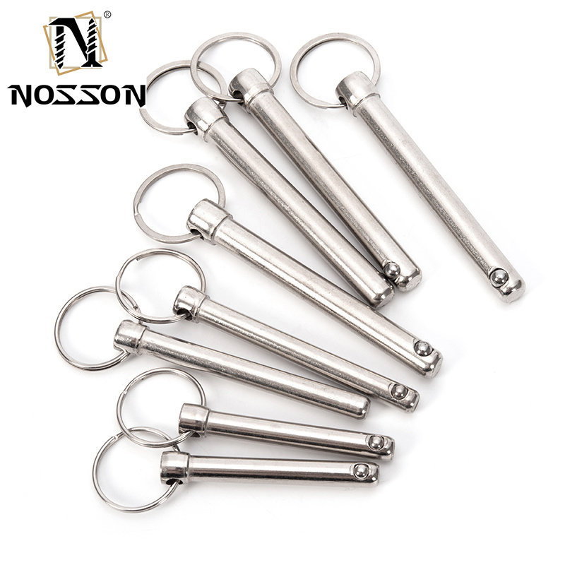 General Industry Silver Quick Reseal Plunger Pin Fastener Safety Stop Stainless Steel Ball Pin for Air Shipping Needs