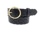 Hollow Flower Cowhide Women's Fashion Leather Belts Waved Edge