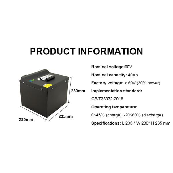 60V 40Ah Electric Motorcycle Lithium Ion Power Battery High Capacity