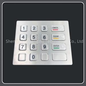 China Dust Resistant 16 Key Keypad , Stainless Steel Vending Machine Keypad wholesale