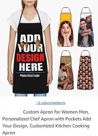 Quality Personalized Apron For Men - Chef Cook Custom Your Design Photo Picture Text DIY Gifts for sale