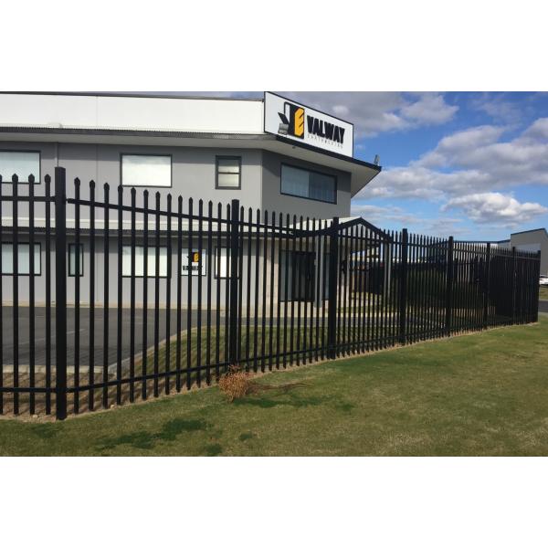 Steel Hercules Security Fencing Slanted Tubular Palisade Fences Ornamental Wrought Iron Panels