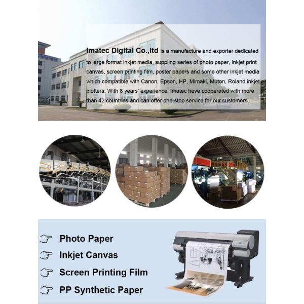 Glossy Polyester Canvas Roll For Large Format Inkjet Printing