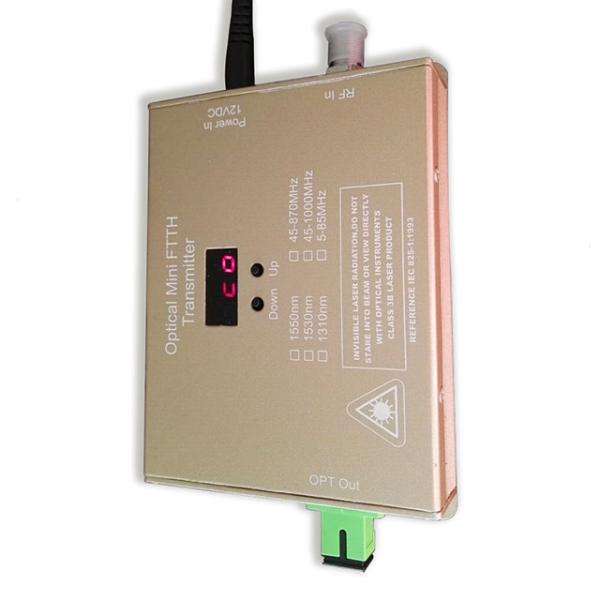 Quality Durable FTTH CATV Fiber Optic Transmitter , Low Power TV Transmitter DFB Laser Type for sale