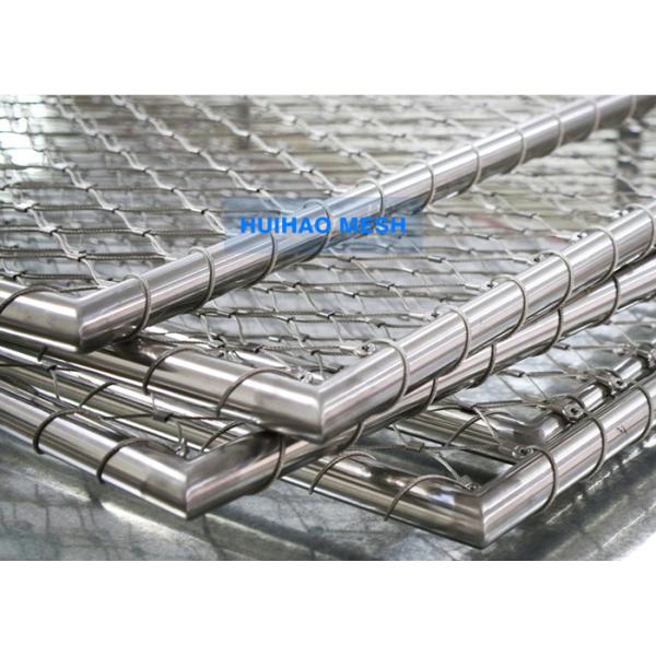 X - Tend Diamond Flexible Architectural Cable Mesh Fence With Round Tube Frame